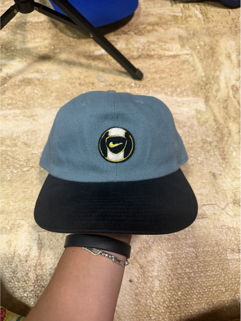 Vintage Nike Youth Snapback Aqua Cap Hat White NWOT Kids